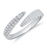 ROSE GOLD ROUND DIAMOND FLUTED WRAP RING