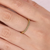 14K Yellow Gold Braided Stackable Band