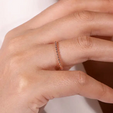 14K Rose Gold Beaded Stackable Band