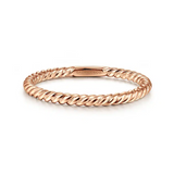 14K Rose Gold Twisted Rope Stackable Ring