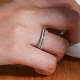 14K White Gold Diamond Bypass Ring