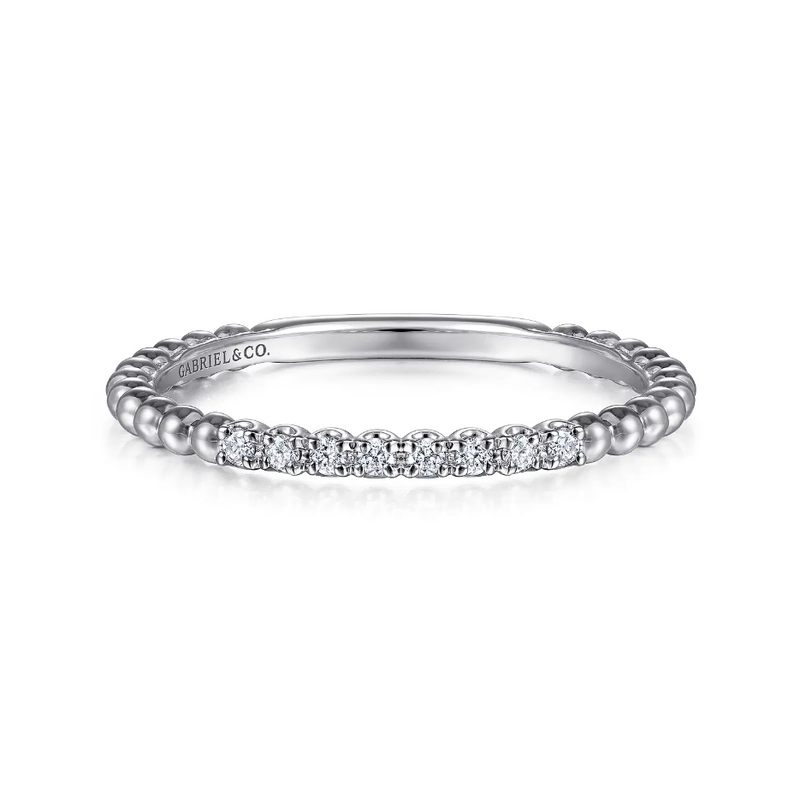 14K Rose Gold Bujukan Bead and Diamond Stackable Ring