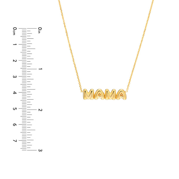 14K Yellow Gold "Mama" Bubble Necklace