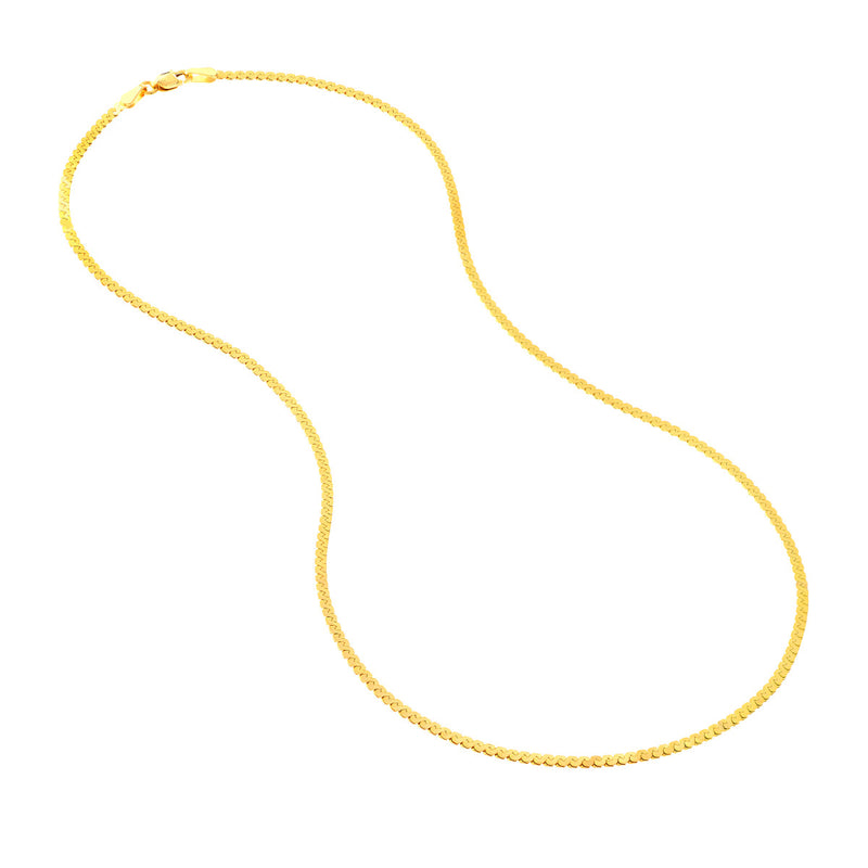 Yellow Gold 14K 2.0mm Serpentine Chain with Lobster Lock-Chain-Maurice's Jewelers-