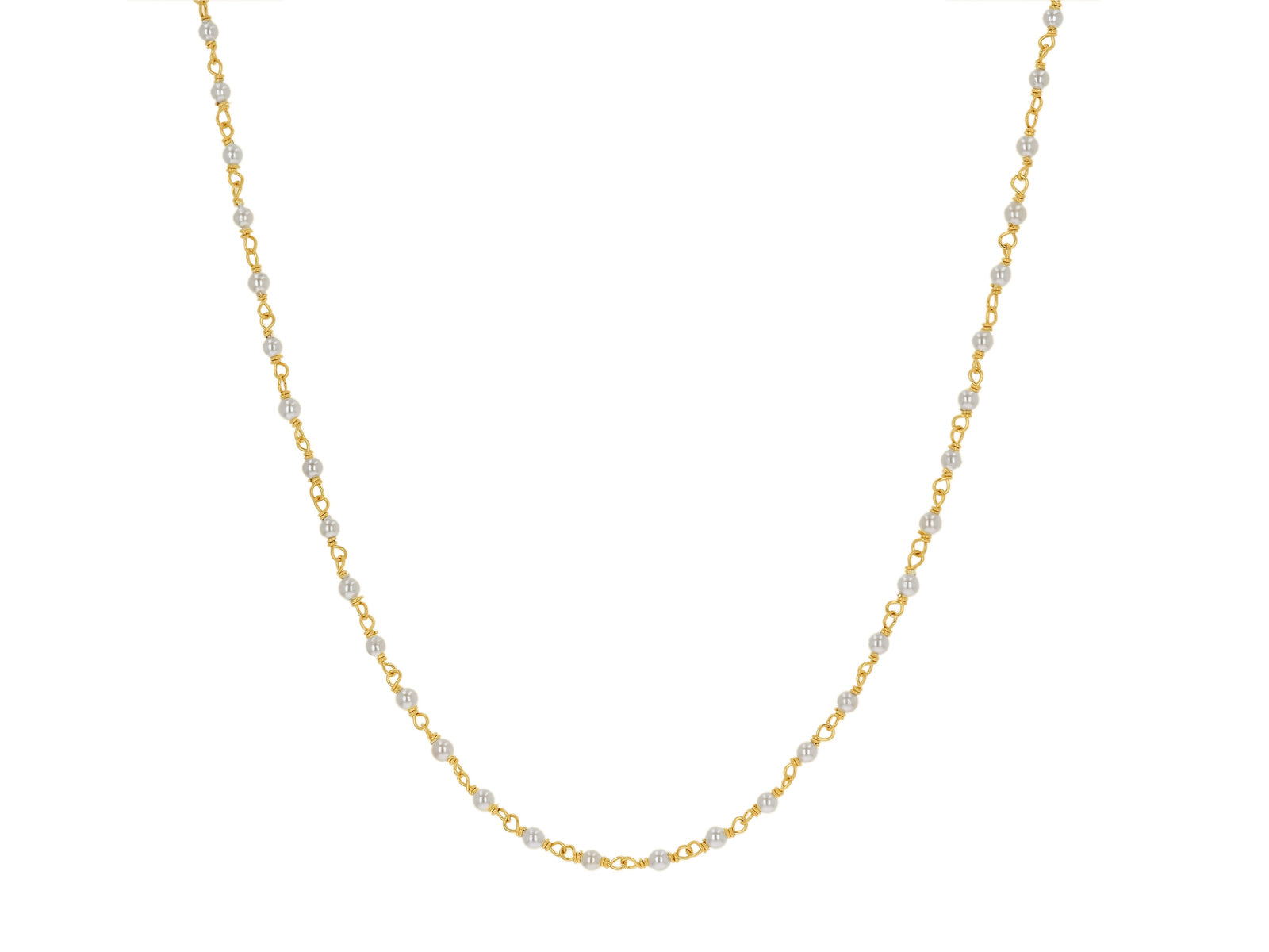 14K Yellow Gold Pearl Chain Necklace – Maurice