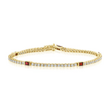 WHITE GOLD RUBY AND DIAMOND TENNIS BRACELET