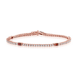 WHITE GOLD RUBY AND DIAMOND TENNIS BRACELET