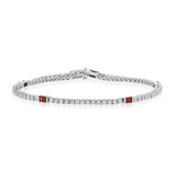 WHITE GOLD RUBY AND DIAMOND TENNIS BRACELET