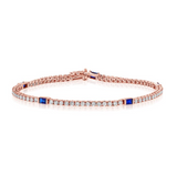 WHITE GOLD SAPPHIRE AND DIAMOND TENNIS BRACELET