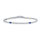 WHITE GOLD SAPPHIRE AND DIAMOND TENNIS BRACELET