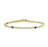 WHITE GOLD SAPPHIRE AND DIAMOND TENNIS BRACELET