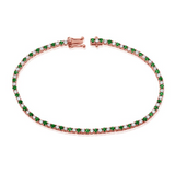 WHITE GOLD EMERALD AND DIAMOND TENNIS BRACELET
