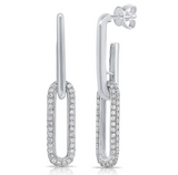 YELLOW GOLD DIAMOND LINK DROP EARRINGS