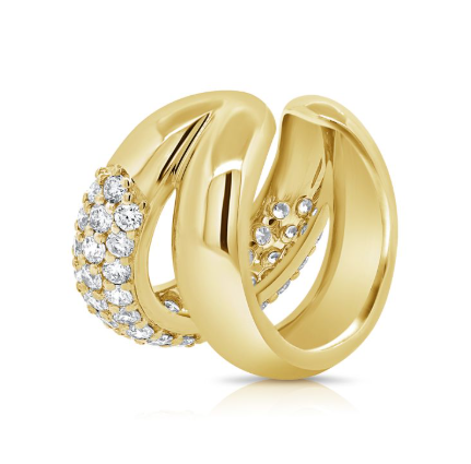 WHITE GOLD DIAMOND CUFF EARRINGS
