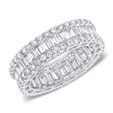 WHITE GOLD BAGUETTES AND DIAMOND ETERNITY RING