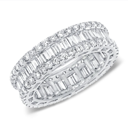 WHITE GOLD BAGUETTES AND DIAMOND ETERNITY RING