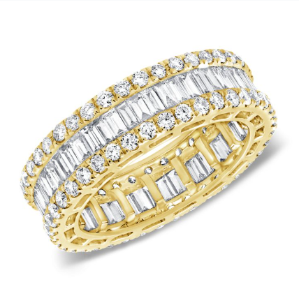 WHITE GOLD BAGUETTES AND DIAMOND ETERNITY RING
