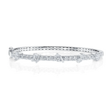 WHITE GOLD DIAMOND EMERALD MARQUISE PEAR BANGLE