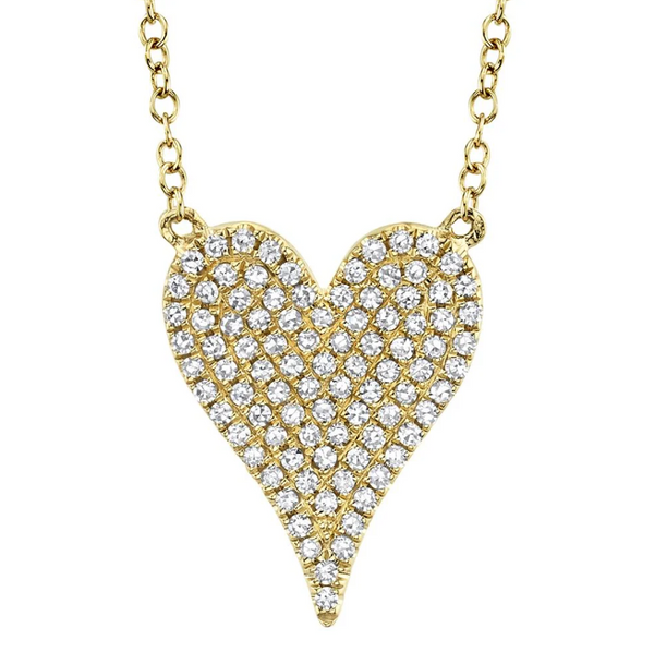 ROSE GOLD DIAMOND PAVE HEART NECKLACE