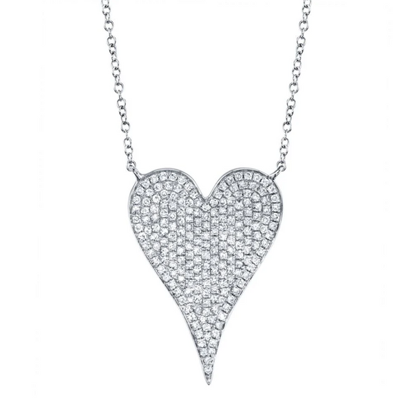 WHITE GOLD DIAMOND HEART NECKLACE