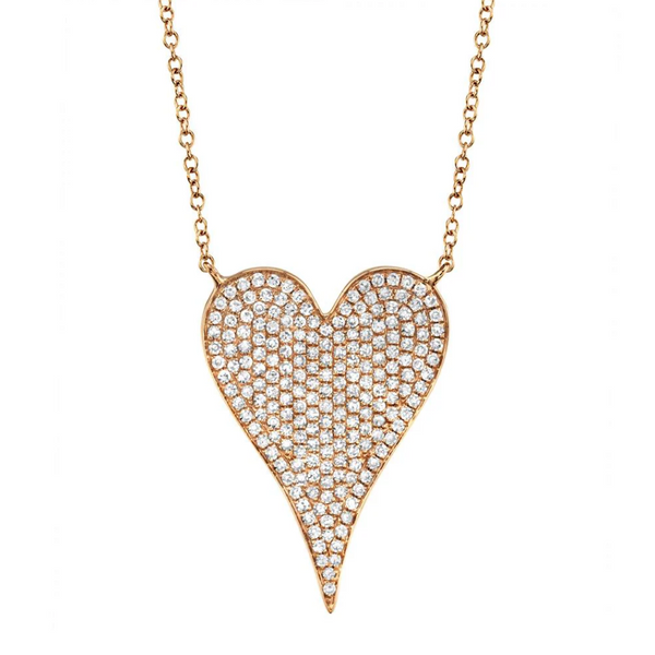 WHITE GOLD DIAMOND HEART NECKLACE