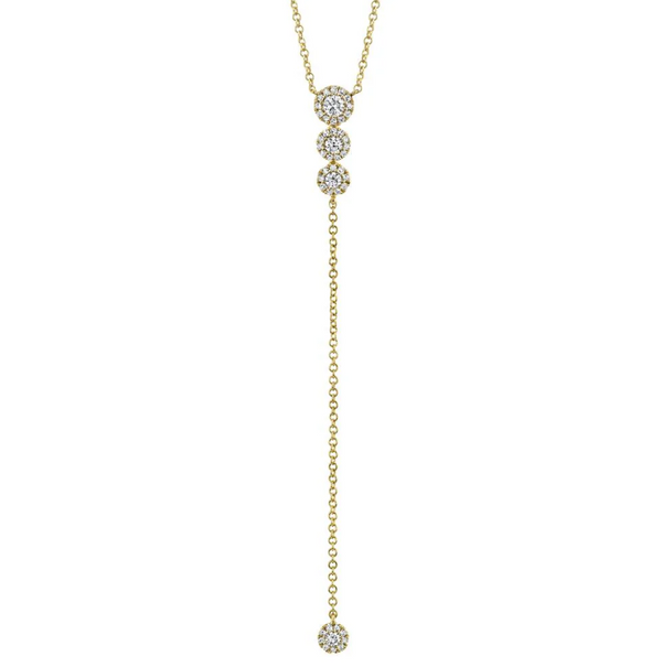 YELLOW GOLD DIAMOND LARIAT NECKLACE