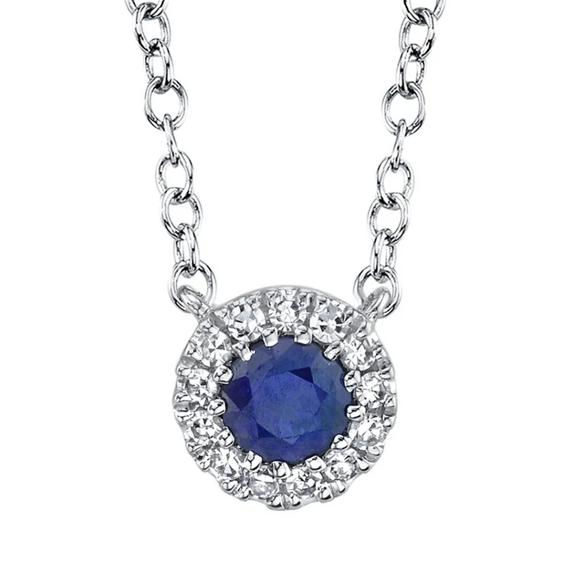 ROSE GOLD DIAMOND & BLUE SAPPHIRE NECKLACE