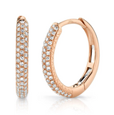 WHITE GOLD DIAMOND PAVE HOOP EARRING