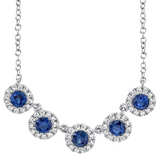 WHITE GOLD DIAMOND & BLUE SAPPHIRE NECKLACE