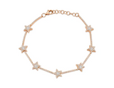 14K White Gold Diamond Star Bracelet