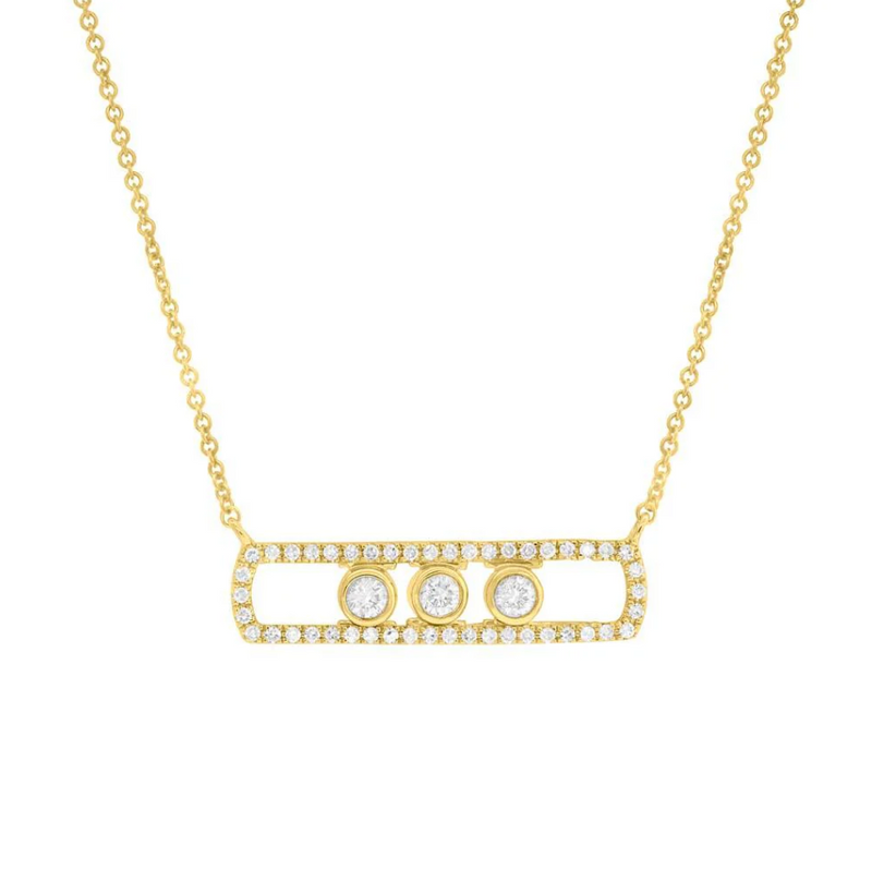 WHITE GOLD DIAMOND SLIDER BAR NECKLACE