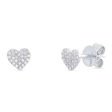 ROSE GOLD DIAMOND PAVE HEART STUD EARRING
