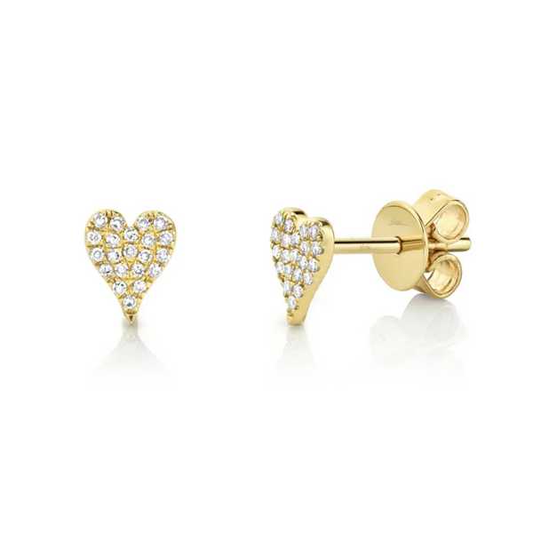 ROSE GOLD DIAMOND PAVE HEART STUD EARRING