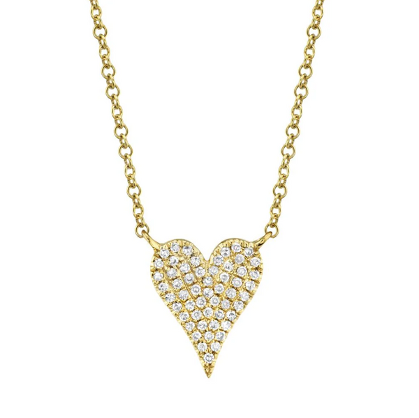 ROSE GOLD DIAMOND PAVE HEART NECKLACE