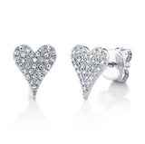 YELLOW GOLD DIAMOND PAVE HEART STUD EARRING