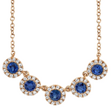 WHITE GOLD DIAMOND & BLUE SAPPHIRE NECKLACE