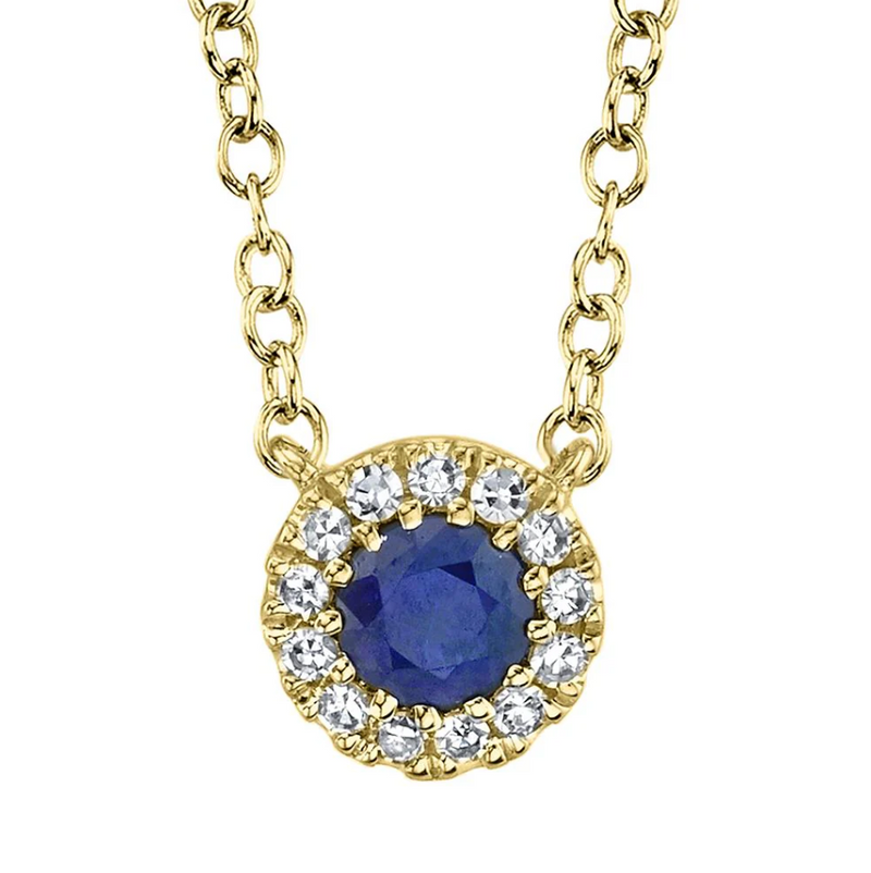ROSE GOLD DIAMOND & BLUE SAPPHIRE NECKLACE