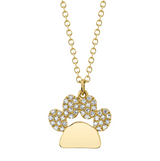 WHITE GOLD DIAMOND PAW NECKLACE