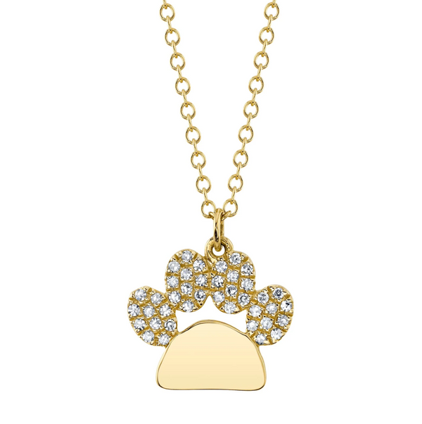 ROSE GOLD DIAMOND PAW NECKLACE