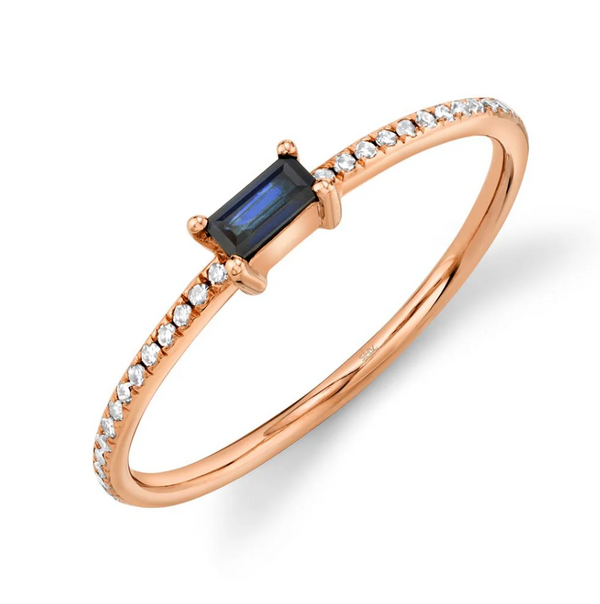 WHITE GOLD DIAMOND & BLUE SAPPHIRE RING