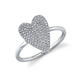 ROSE GOLD  DIAMOND PAVE HEART RING