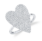 YELLOW GOLD DIAMOND PAVE HEART RING