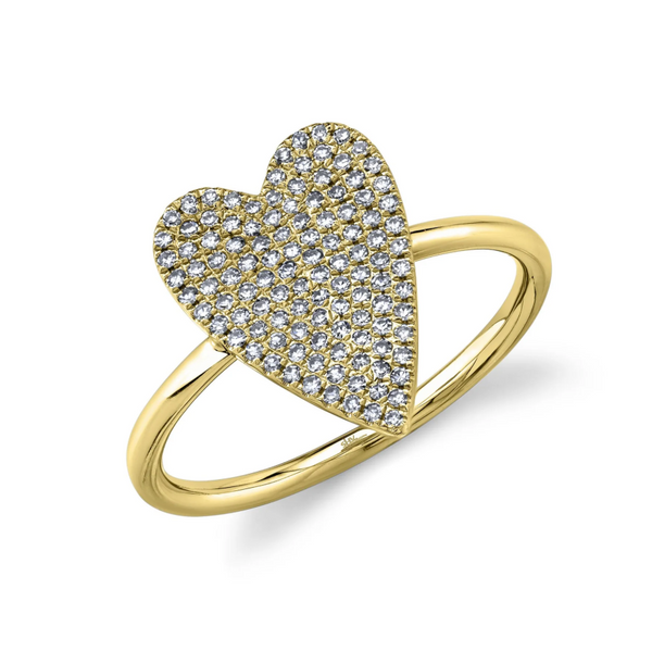 ROSE GOLD  DIAMOND PAVE HEART RING