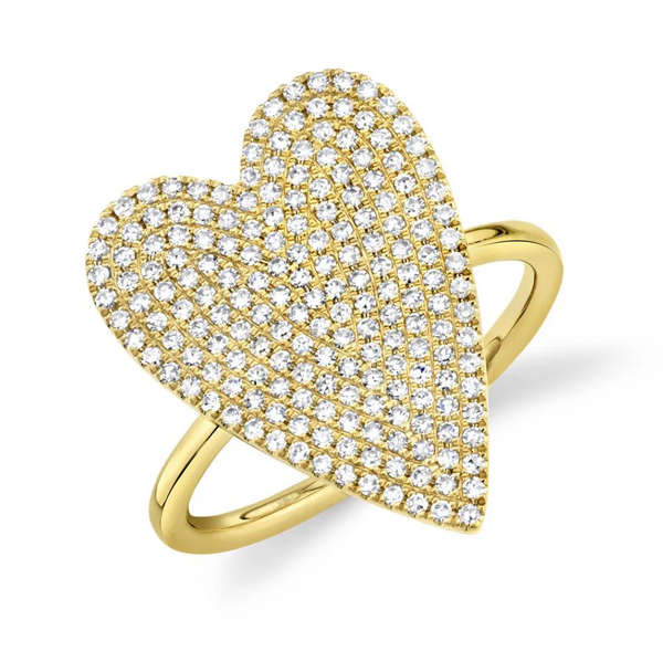 ROSE GOLD DIAMOND PAVE HEART RING