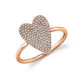 ROSE GOLD  DIAMOND PAVE HEART RING