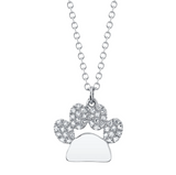 WHITE GOLD DIAMOND PAW NECKLACE