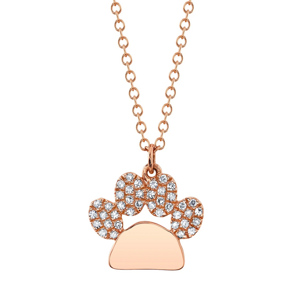 ROSE GOLD DIAMOND PAW NECKLACE