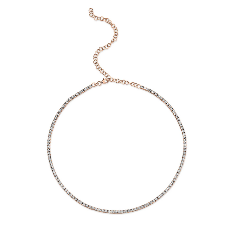 ROSE GOLD DIAMOND TENNIS NECKLACE