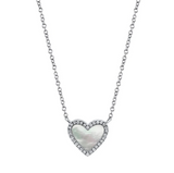 ROSE GOLD DIAMOND & MOTHER OF PEARL HEART NECKLACE