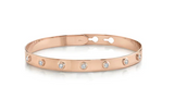 14K White Gold Diamond Bezel Latch Bangle